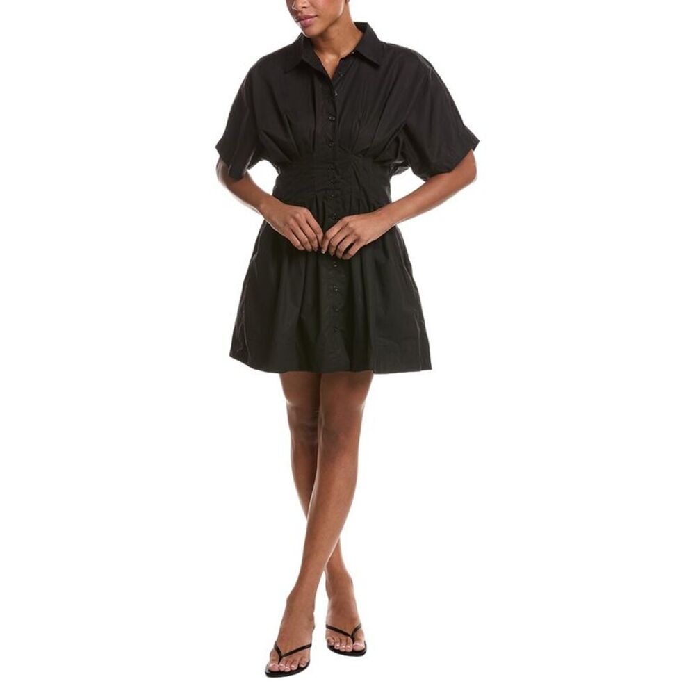 Rd Style Womens  Lorine Crisp Poplin Mini Shirtdress, Black